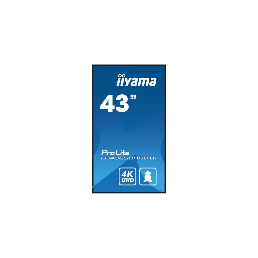 MONITOR IIYAMA 43" , UHD IPS PANEL, HAZE 1%, 800CD/M, HORIZ Y VERT, SIGNAL FAILOVER, MM 2X 10W, HDMI 2X, DP, USB 2.0 X2, WIFI, LAN, MEDIA PLAY USB PORT, CONTROL LAN / RS232C, IISIGNAGE2 (CMS/DMS), E-SHARE, ANDROID 11 OS, 24/7 OPERATION, VESA (400X - Imagen 4