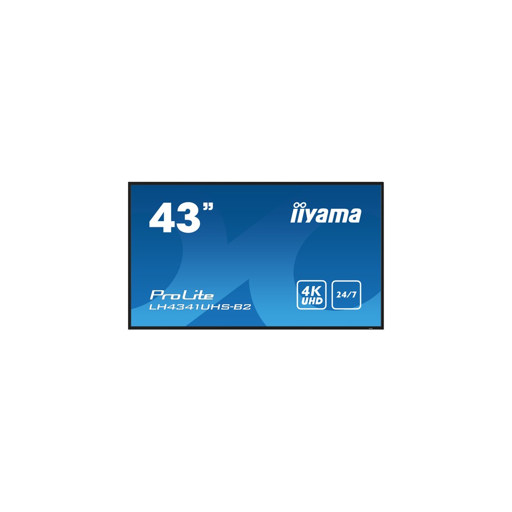 MONITOR IIYAMA 43" 3840X2160, 4K UHD IPS PANEL, 1% HAZE, LANDSCAPE AND PORTRAIT MODE, SPEAKERS 2X 10W , VGA, 3X HDMI, 500CD/M², MEDIA PLAY USB PORT, CONTROL LAN / RS232C, VESA 400X400 (LH4341UHS-B2) - Imagen 3