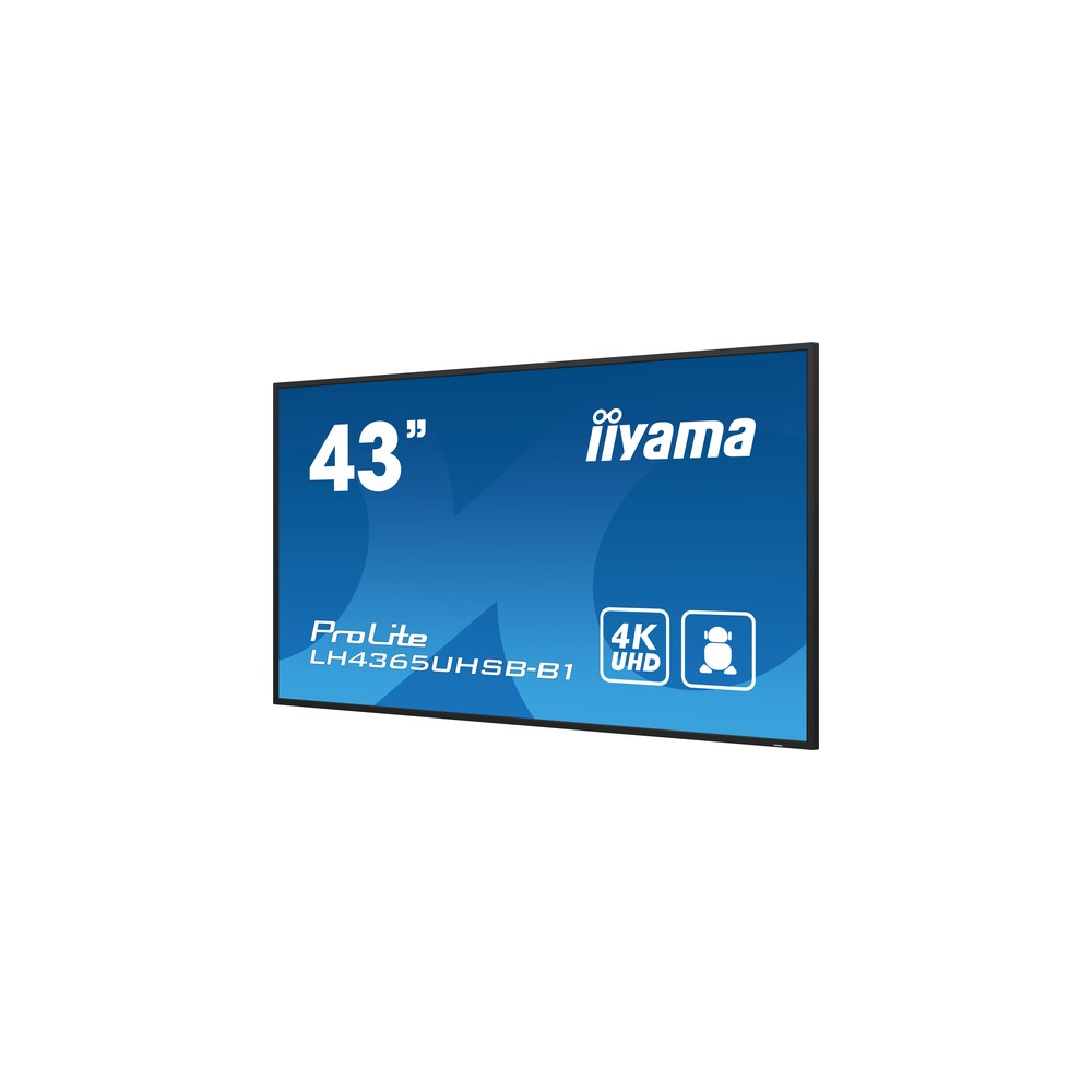 MONITOR IIYAMA 43" , UHD IPS PANEL, HAZE 1%, 800CD/M, HORIZ Y VERT, SIGNAL FAILOVER, MM 2X 10W, HDMI 2X, DP, USB 2.0 X2, WIFI, LAN, MEDIA PLAY USB PORT, CONTROL LAN / RS232C, IISIGNAGE2 (CMS/DMS), E-SHARE, ANDROID 11 OS, 24/7 OPERATION, VESA (400X - Imagen 8