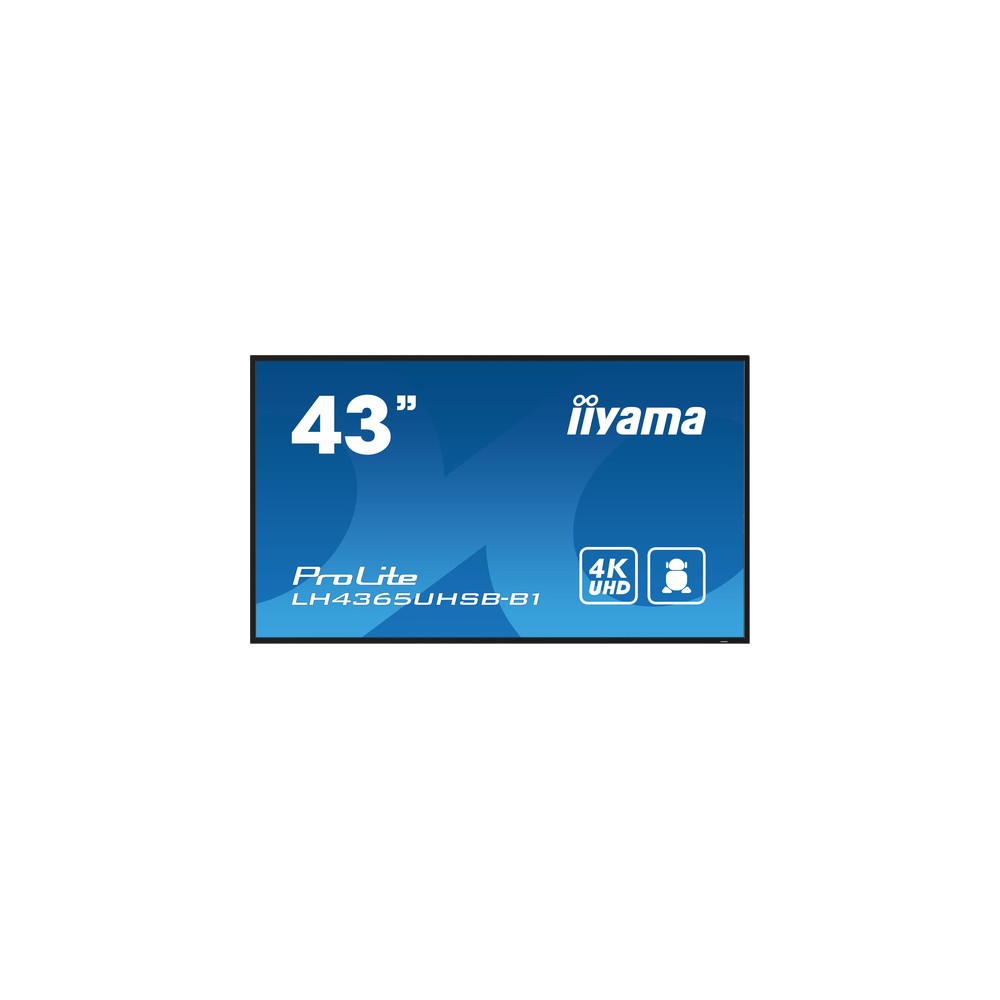 MONITOR IIYAMA 43" , UHD IPS PANEL, HAZE 1%, 800CD/M, HORIZ Y VERT, SIGNAL FAILOVER, MM 2X 10W, HDMI 2X, DP, USB 2.0 X2, WIFI, LAN, MEDIA PLAY USB PORT, CONTROL LAN / RS232C, IISIGNAGE2 (CMS/DMS), E-SHARE, ANDROID 11 OS, 24/7 OPERATION, VESA (400X - Imagen 3