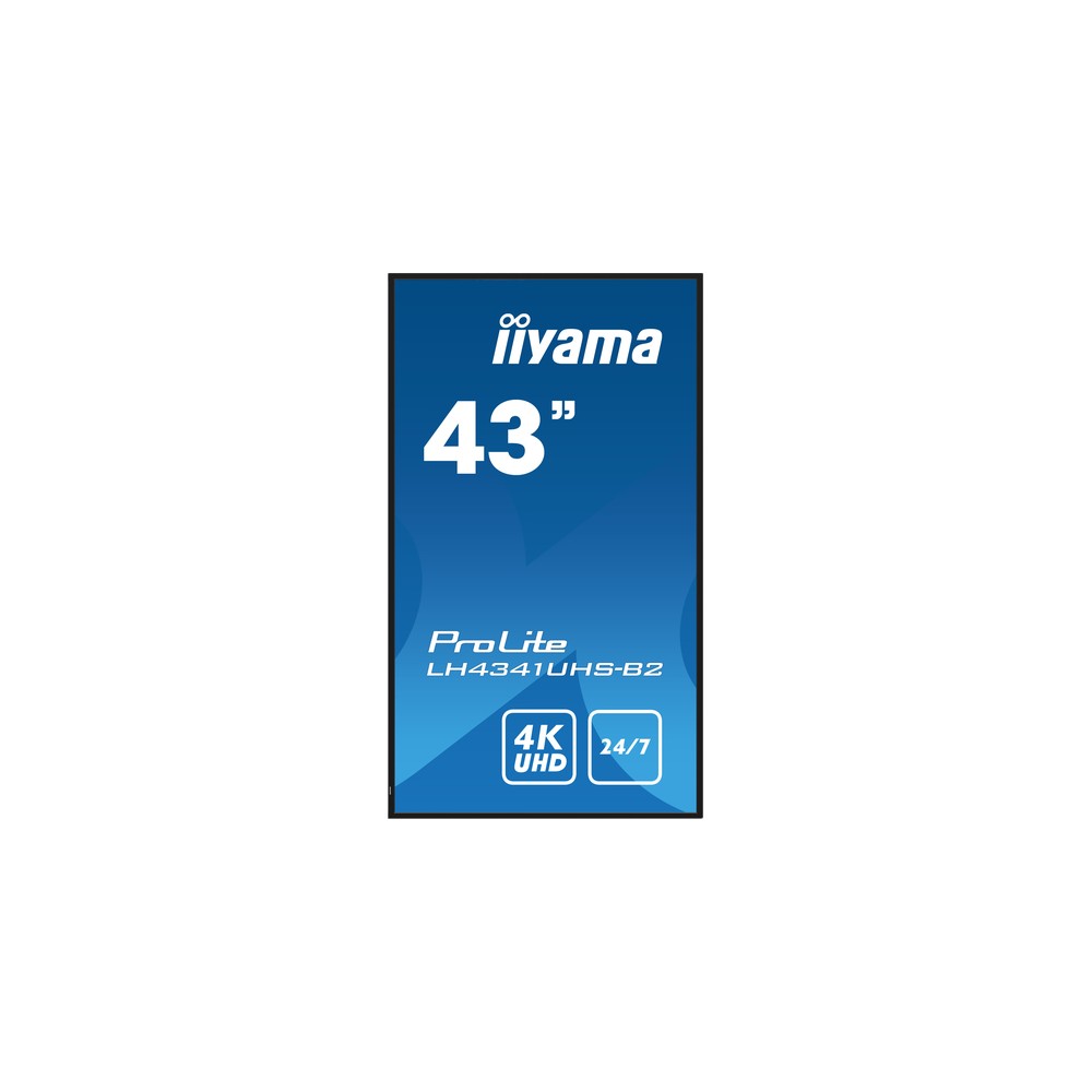 MONITOR IIYAMA 43" 3840X2160, 4K UHD IPS PANEL, 1% HAZE, LANDSCAPE AND PORTRAIT MODE, SPEAKERS 2X 10W , VGA, 3X HDMI, 500CD/M², MEDIA PLAY USB PORT, CONTROL LAN / RS232C, VESA 400X400 (LH4341UHS-B2) - Imagen 4