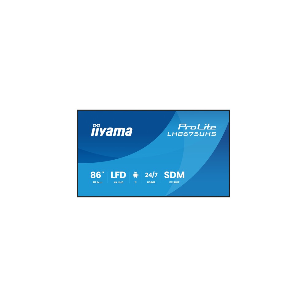 Iiyama 86 LCD 4K BLACK LH8675UHS-B2AG - Imagen 2