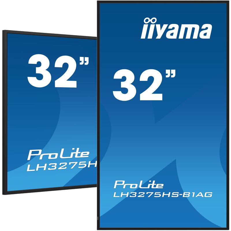 Monitor iiyama ProLite LH3275HS-B1AG en orientación horizontal y vertical