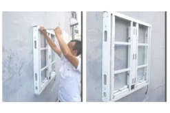 Instalación de cabina de pantalla LED exterior fija en fachada